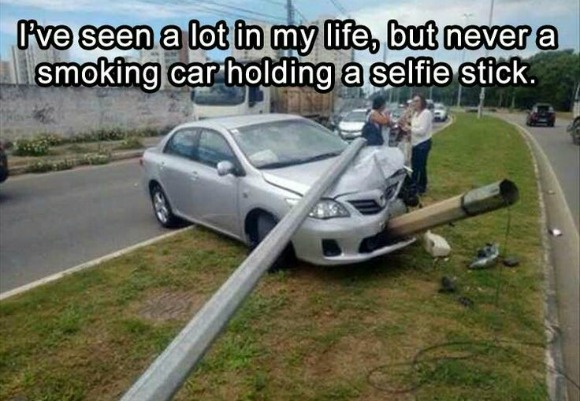 Funny Friday: Smoking Car Holding a Selfie Stick - Happy, Healthy &  Prosperous